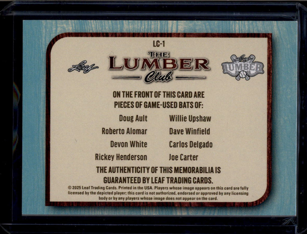 2025 Leaf Lumber Club Blue Jays Alomar White Henderson Carter Delgado 8 Bat 9/25