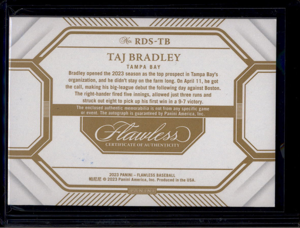 2023 Panini Flawless Rookie Signatures Ruby Taj Bradley RC Dual Patch Auto 13/20