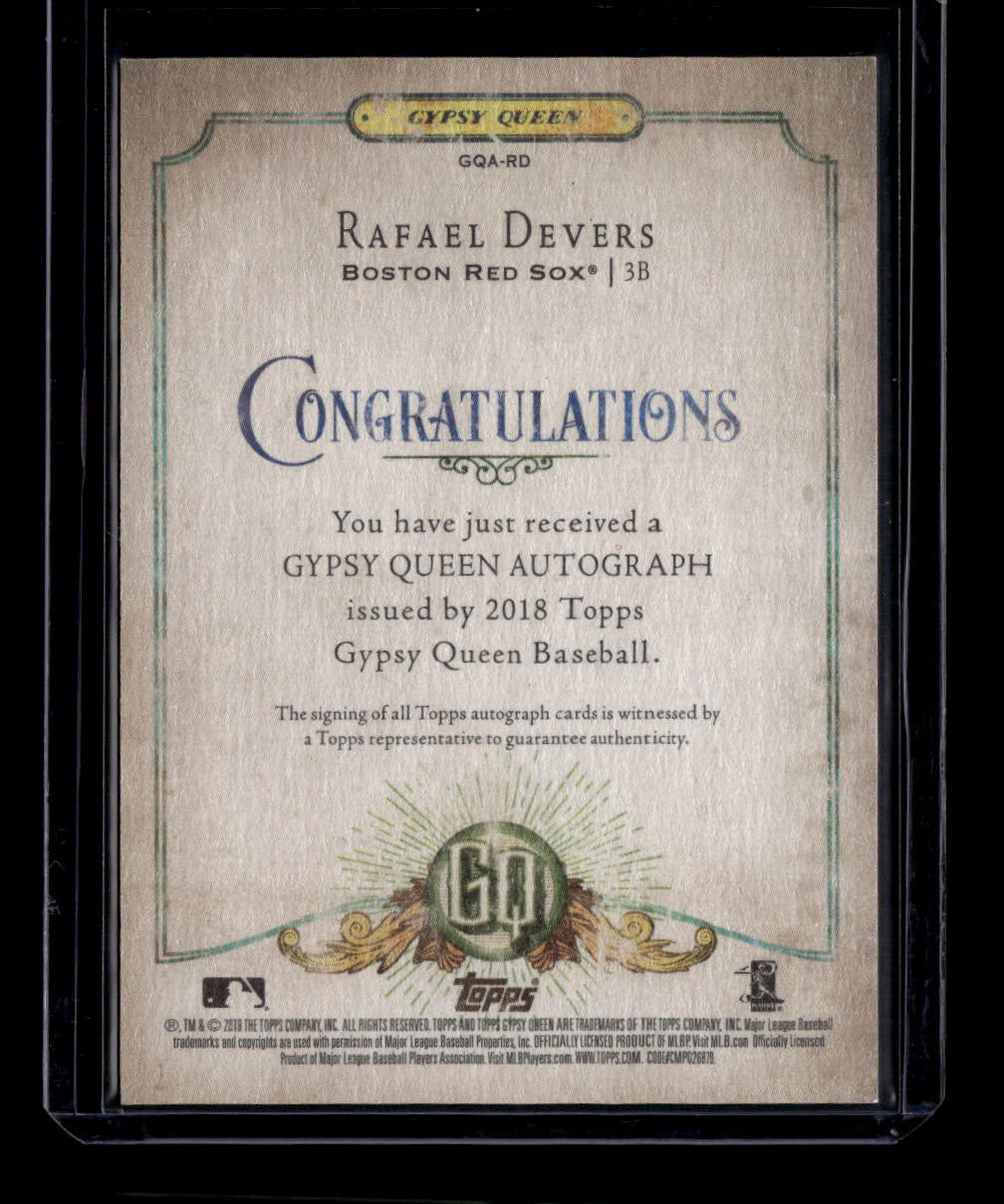 2018 Topps Gypsy Queen Autographs GQARD Rafael Devers Rookie Auto
