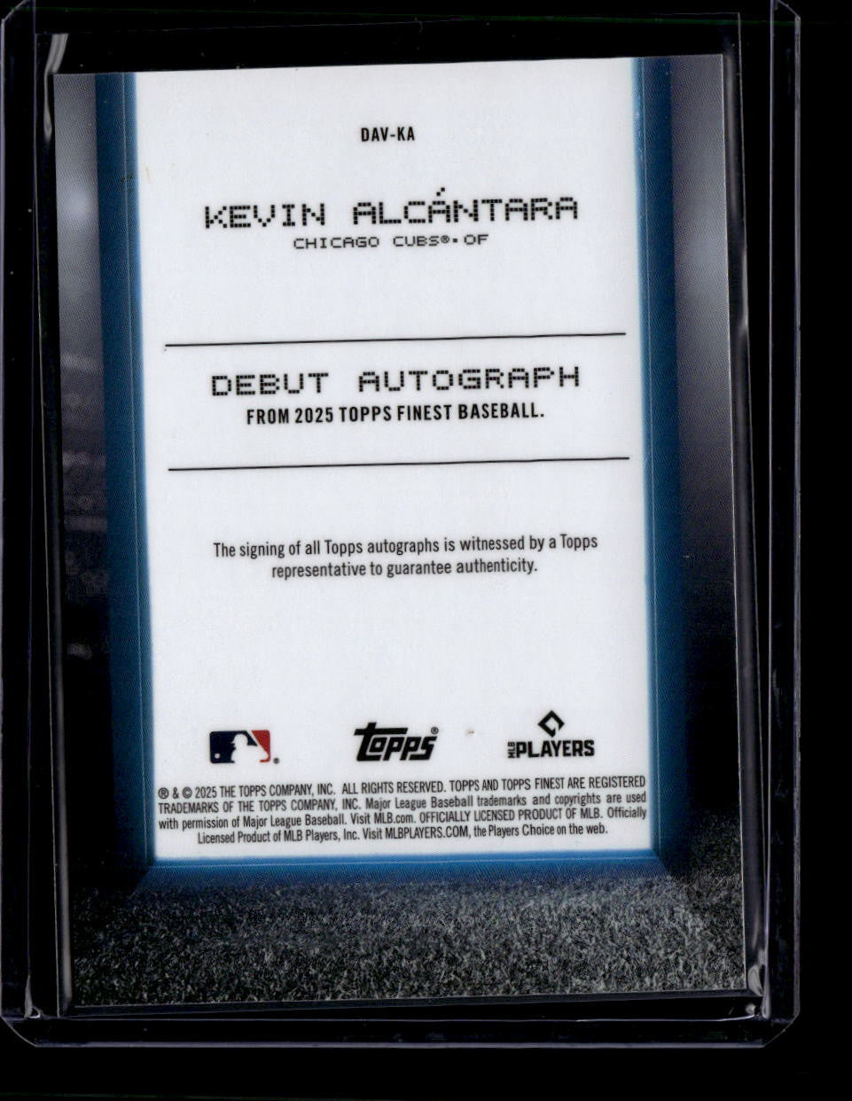 2025 Finest Debut Autographs Gold Refractor DAVKA Kevin Alcantara RC Auto 47/50
