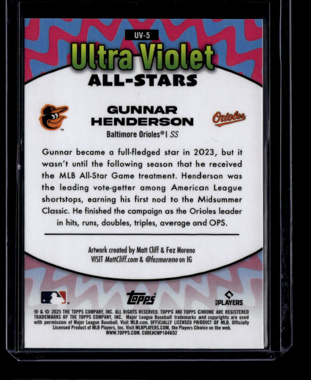 SOLD 180709 2025 Topps Chrome Ultra Violet All-Stars uv5 Gunnar Henderson