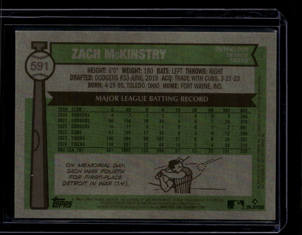 2025 Topps Heritage Chrome Orange Refractor 591 Zach McKinstry 7/25