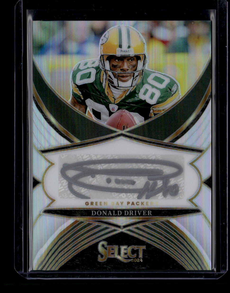 SOLD 180718 2024 Select Select Signatures Prizm 11 Donald Driver Silver Ink Auto
