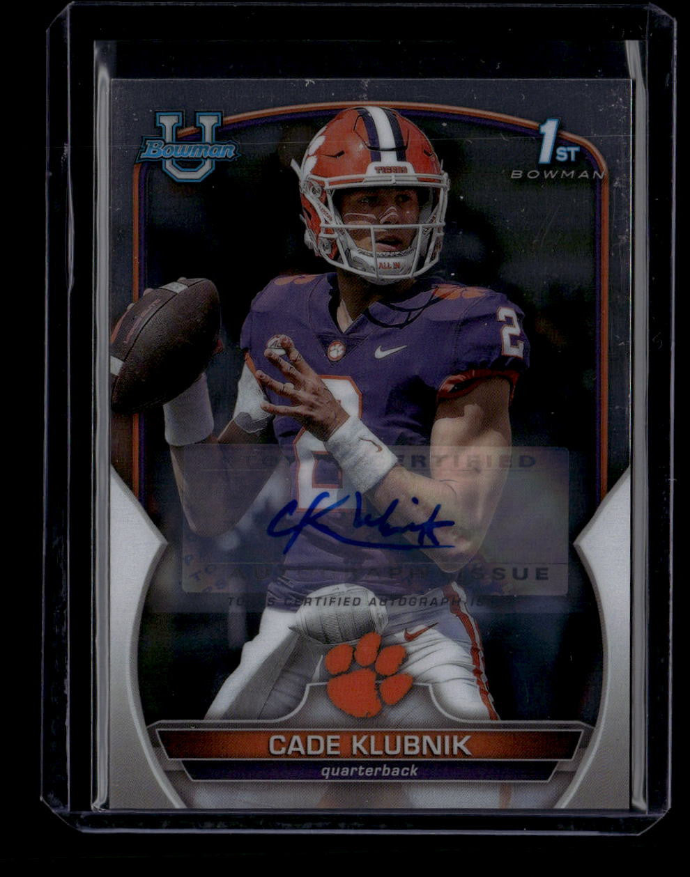 SOLD 180723 2022 Bowman Chrome University Autographs 42 Cade Klubnik Rookie Auto