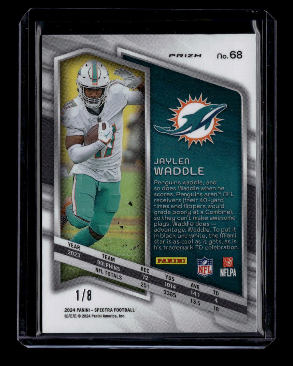 2024 Panini Spectra Neon Splatter 68 Jaylen Waddle 1/8
