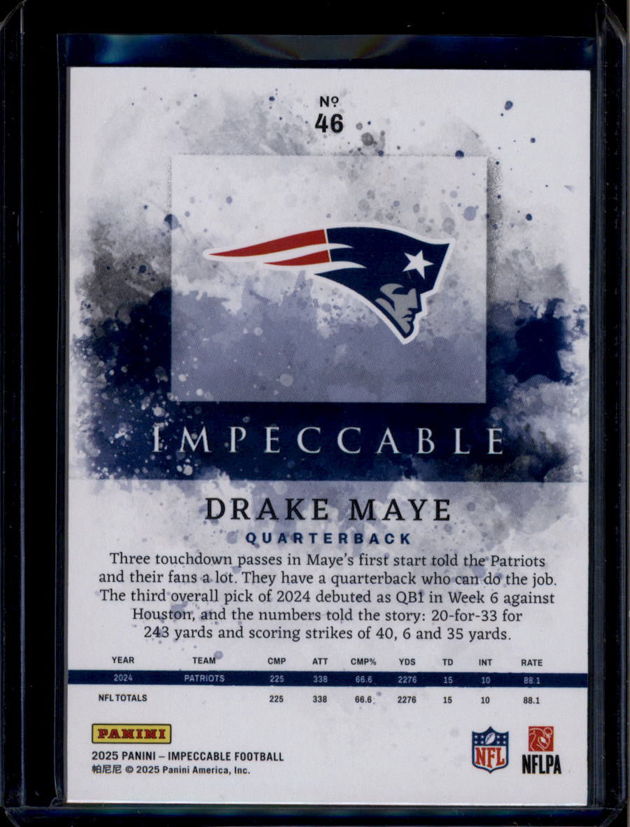 2025 Panini Impeccable 46 Drake Maye 79/80