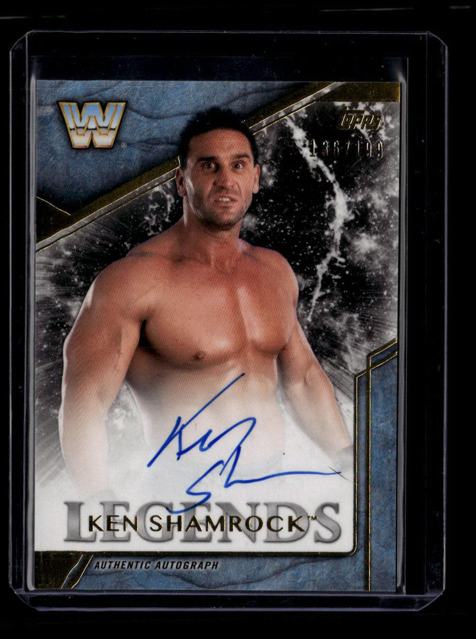 2017 Topps Legends of WWE Autographs LAKS Ken Shamrock Auto 136/199