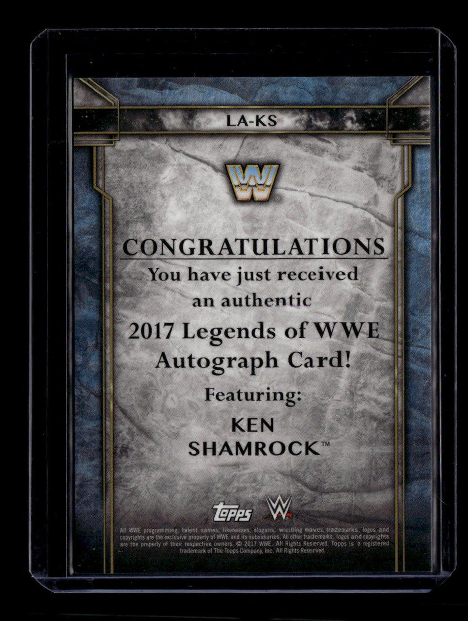 2017 Topps Legends of WWE Autographs LAKS Ken Shamrock Auto 136/199