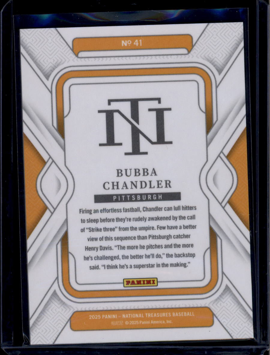 DELETE 180736 2025 Panini National Treasures Holo Gold 41 Bubba Chandler Rookie 5/10