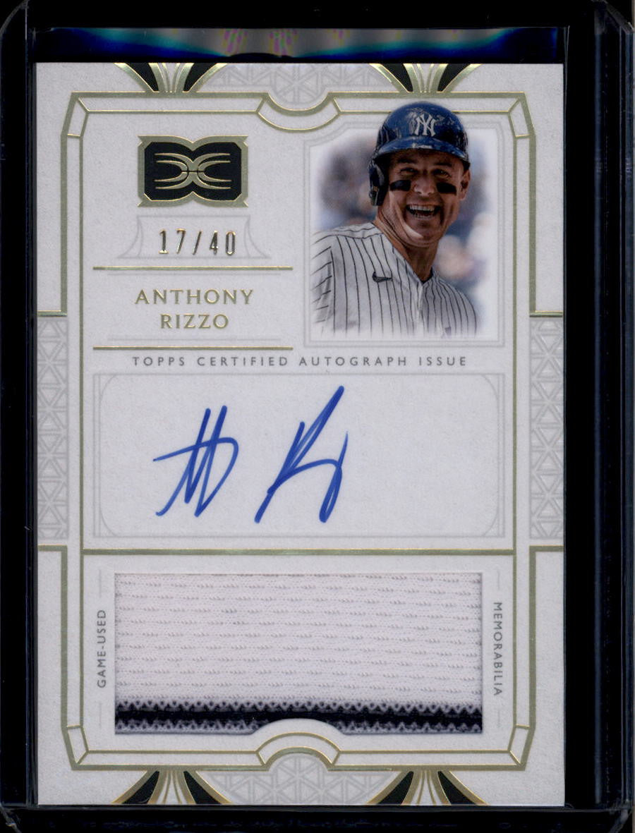 DELETE 180756 2024 Topps Definitive Collection Autograph Relic Anthony Rizzo Jersey Auto 17/40