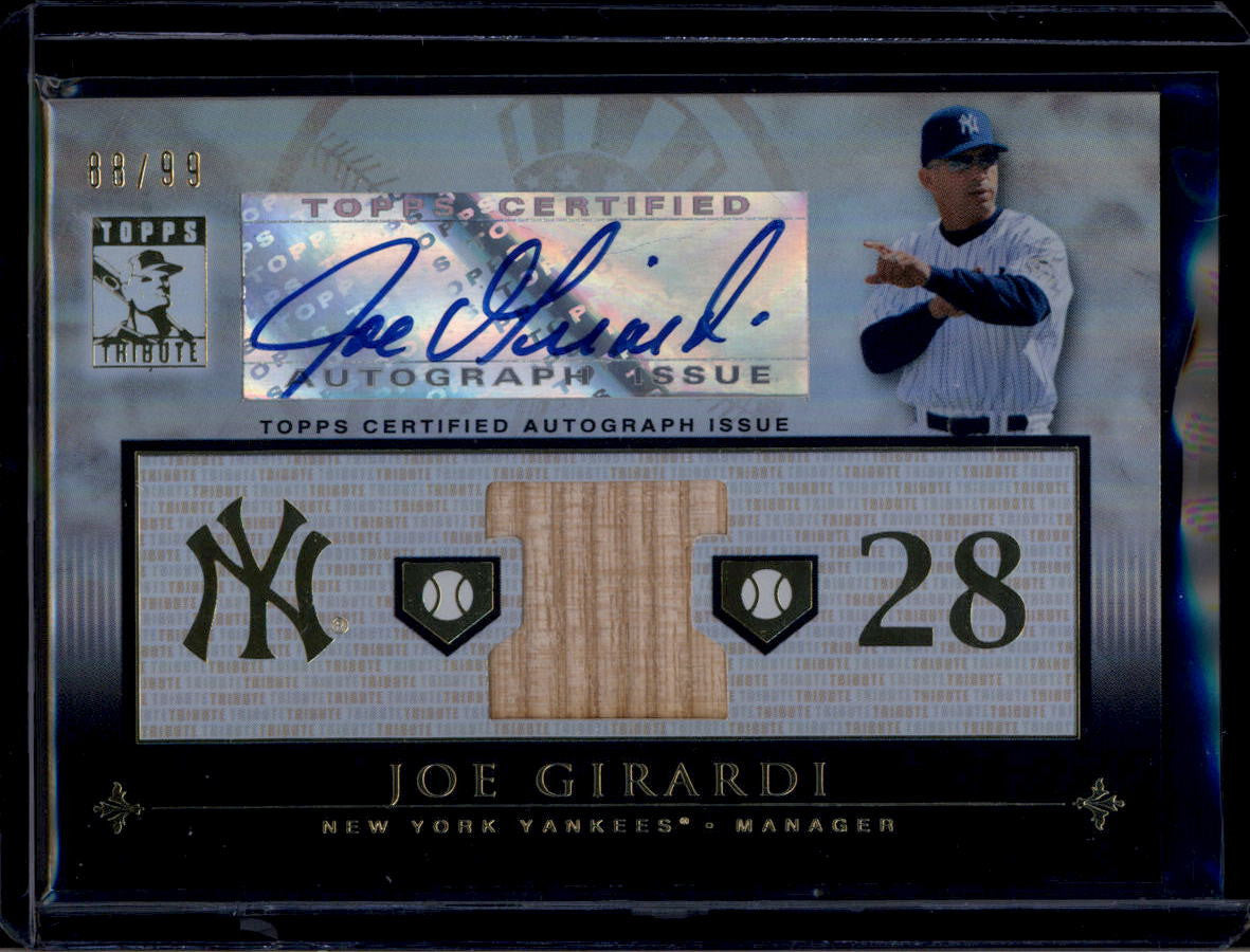DELETE 180759 2010 Topps Tribute Autograph Relics jg2 Joe Girardi Bat Auto 88/99