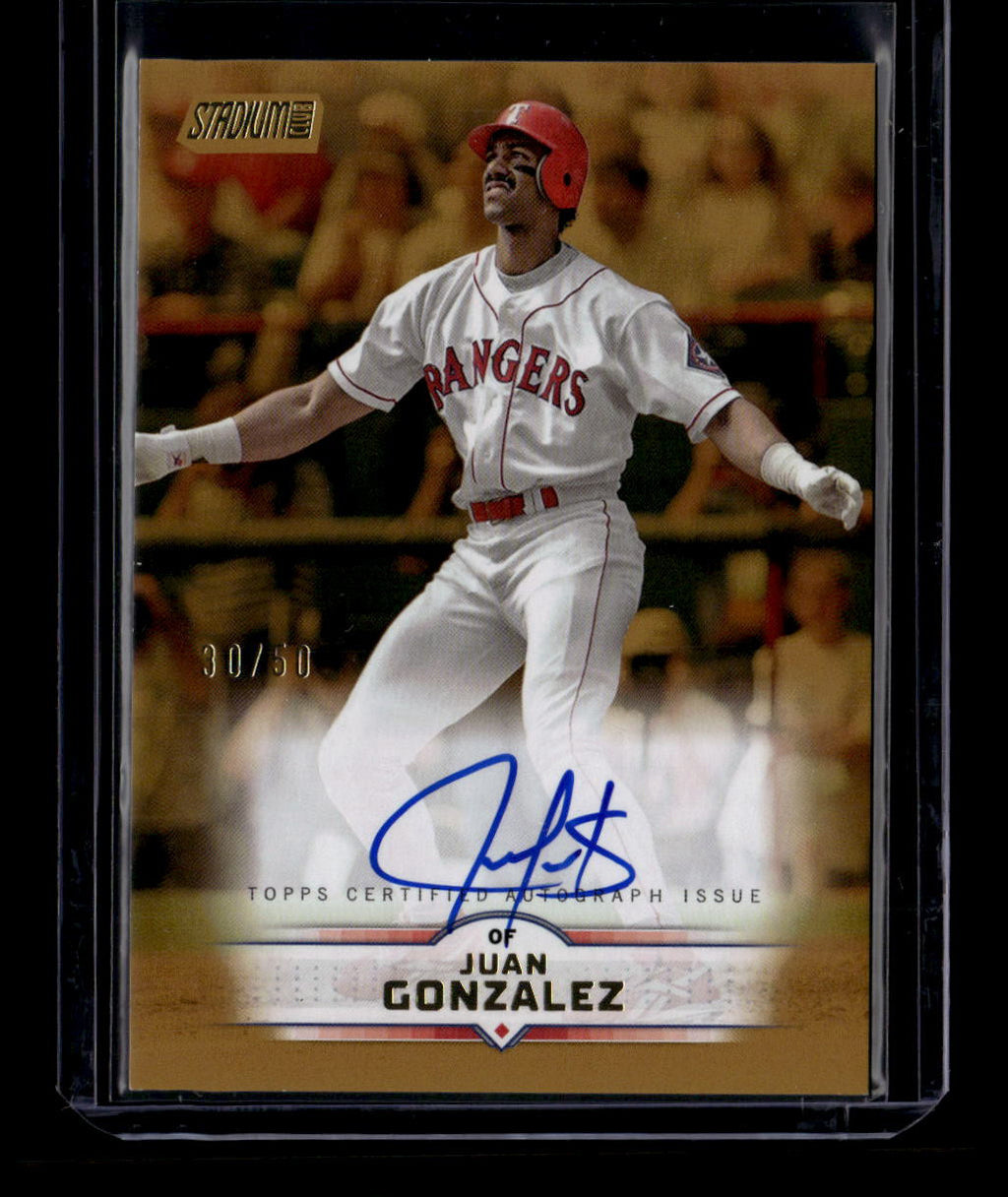 DELETE 180764 2025 Stadium Club Autographs Gold SCBAJGO Juan Gonzalez Auto 30/50