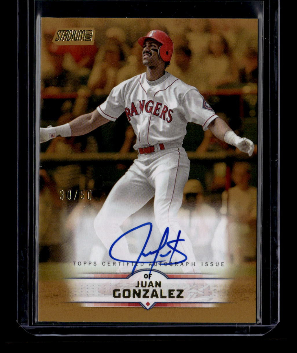 DELETE 180764 2025 Stadium Club Autographs Gold SCBAJGO Juan Gonzalez Auto 30/50