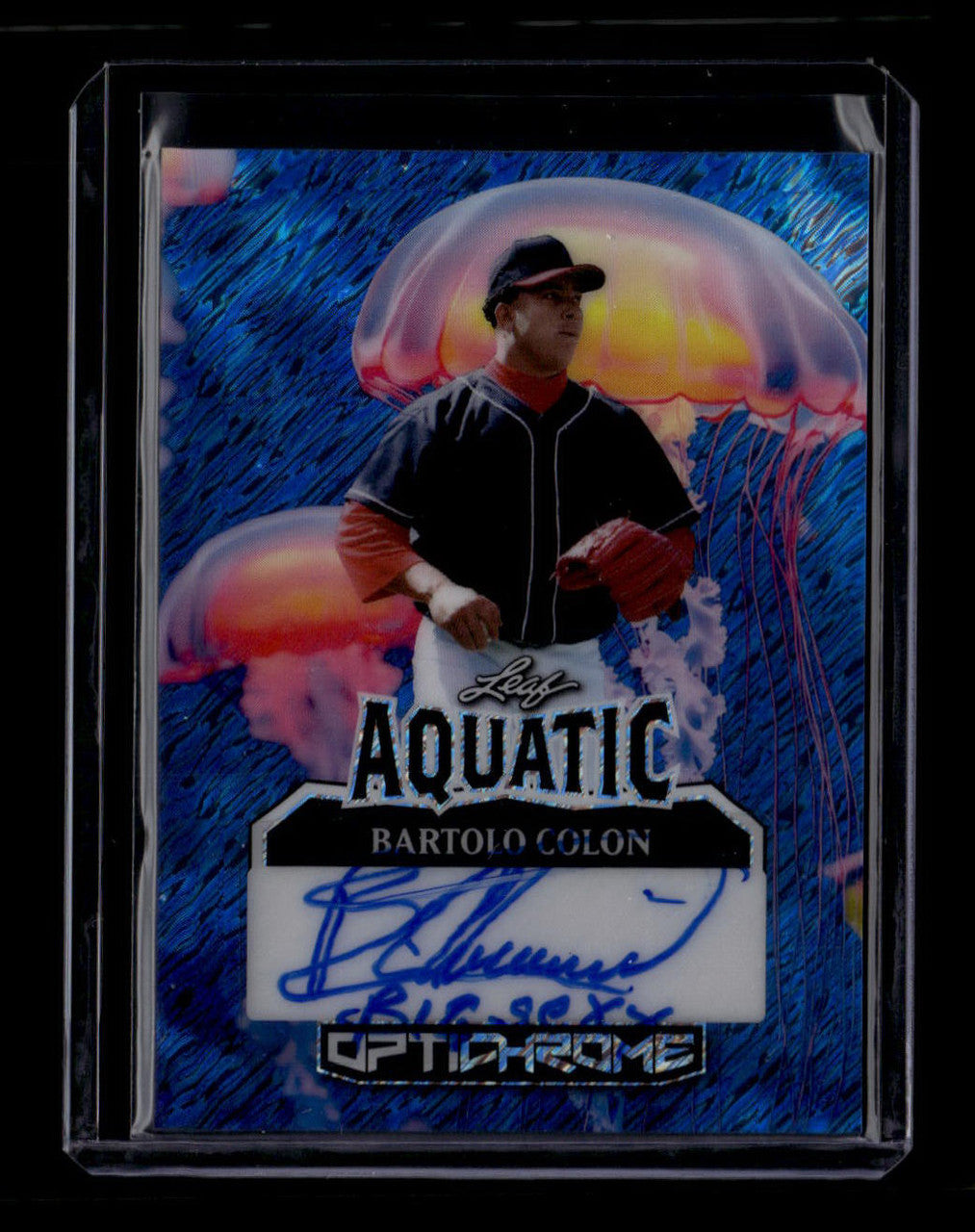DELETE 180765 2025 Leaf Optichrome Aquatic Autographs Jellyfish Shimmer Bartolo Colon Auto 1/1