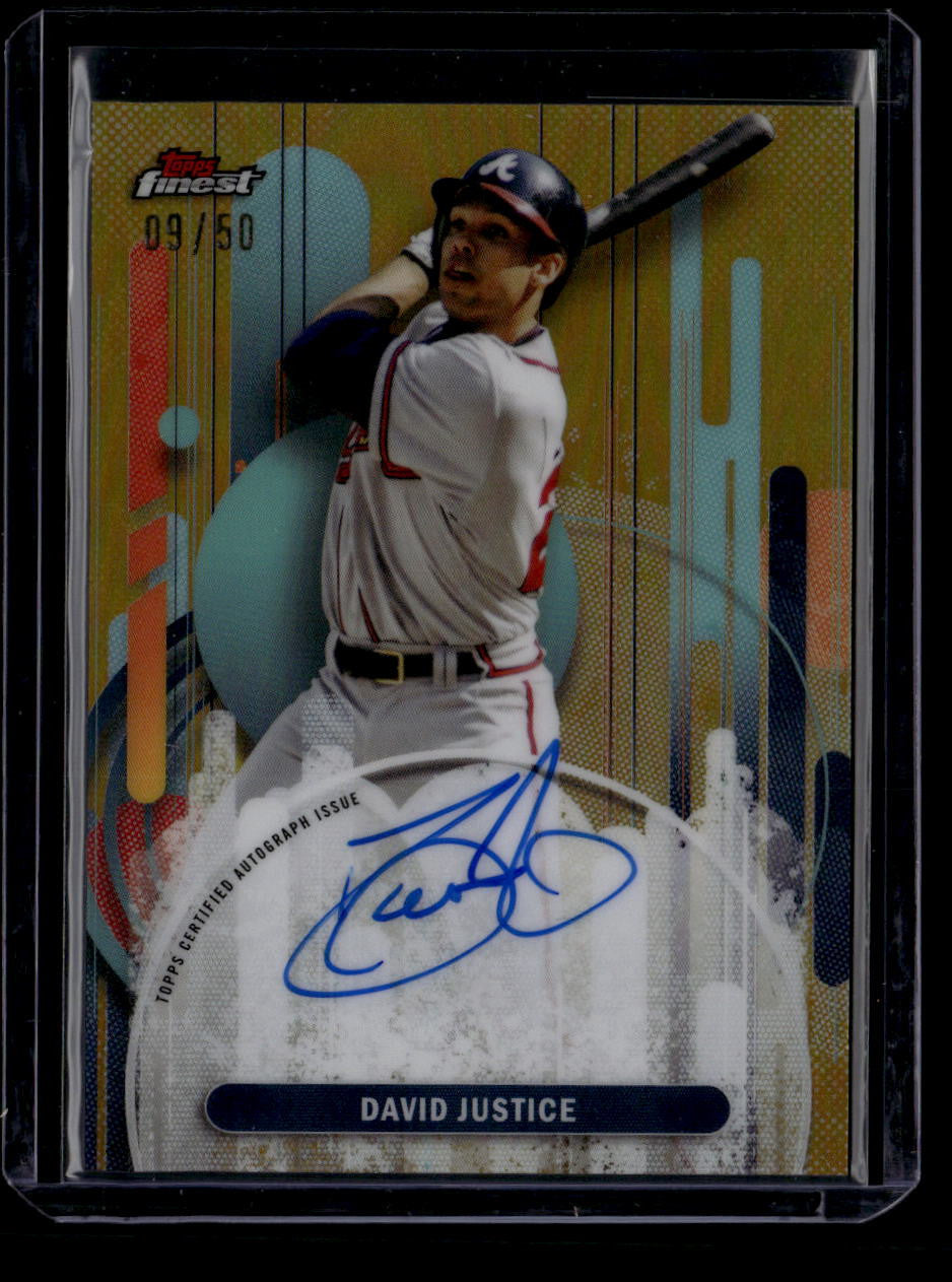 DELETE 180769 2025 Finest Autographs Gold Refractor FADJ David Justice Auto 9/50