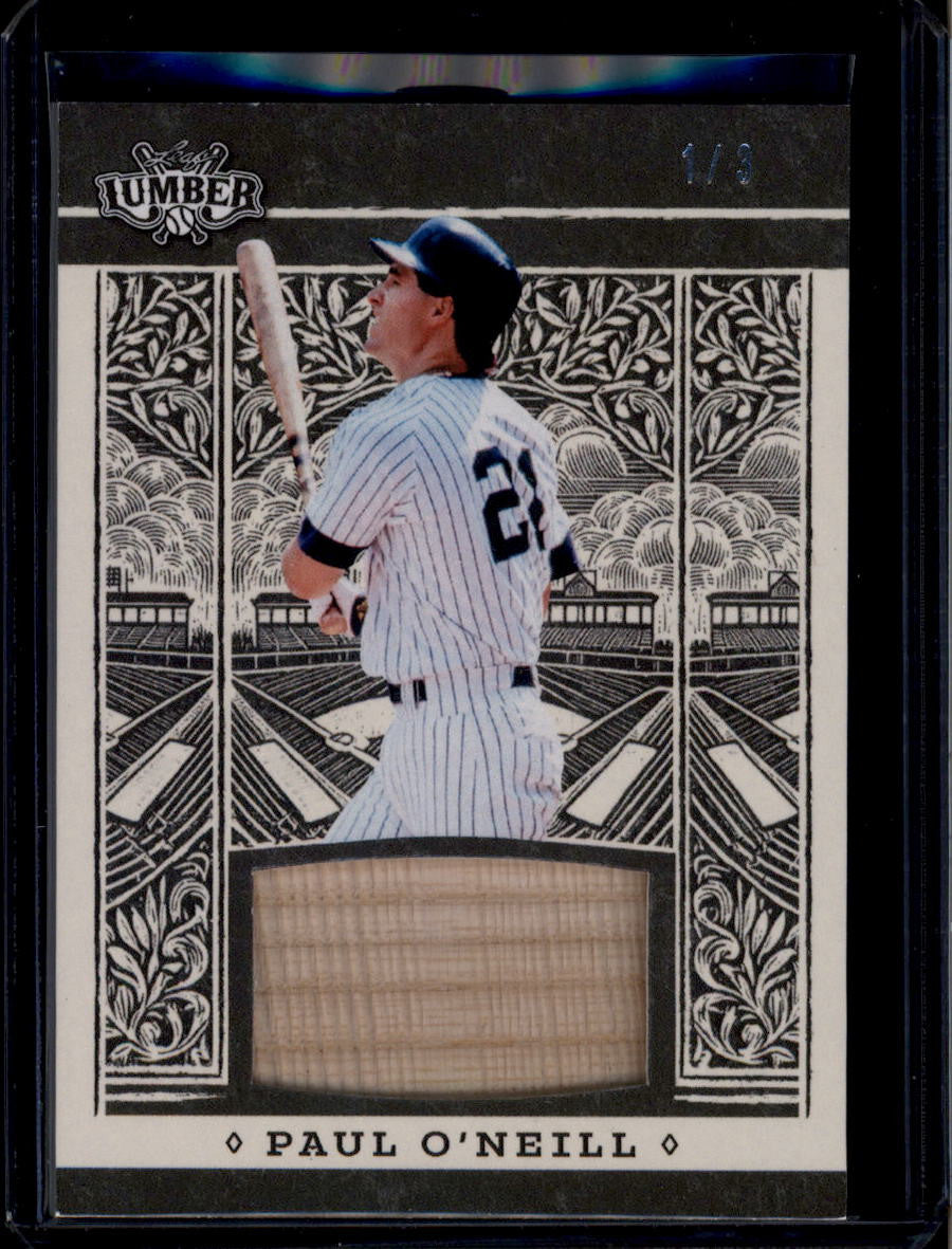 DELETE 180776 2025 Leaf Lumber Game Used Lumber Black gu91 Paul O'Neill Bat 1/3