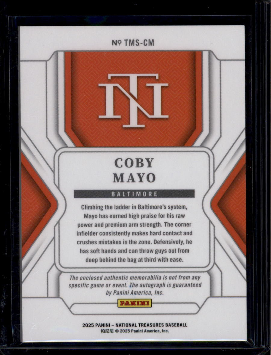 DELETE 180780 2025 National Treasures Treasured Material Signature Coby Mayo RC Patch Auto /49
