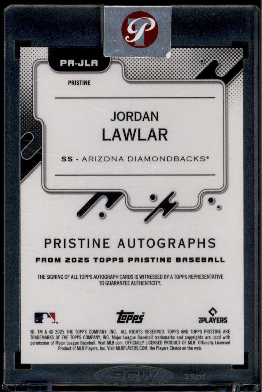 DELETE 180783 2025 Topps Pristine Autographs Orange Refractor PAJLA Jordan Lawlar Auto 14/25