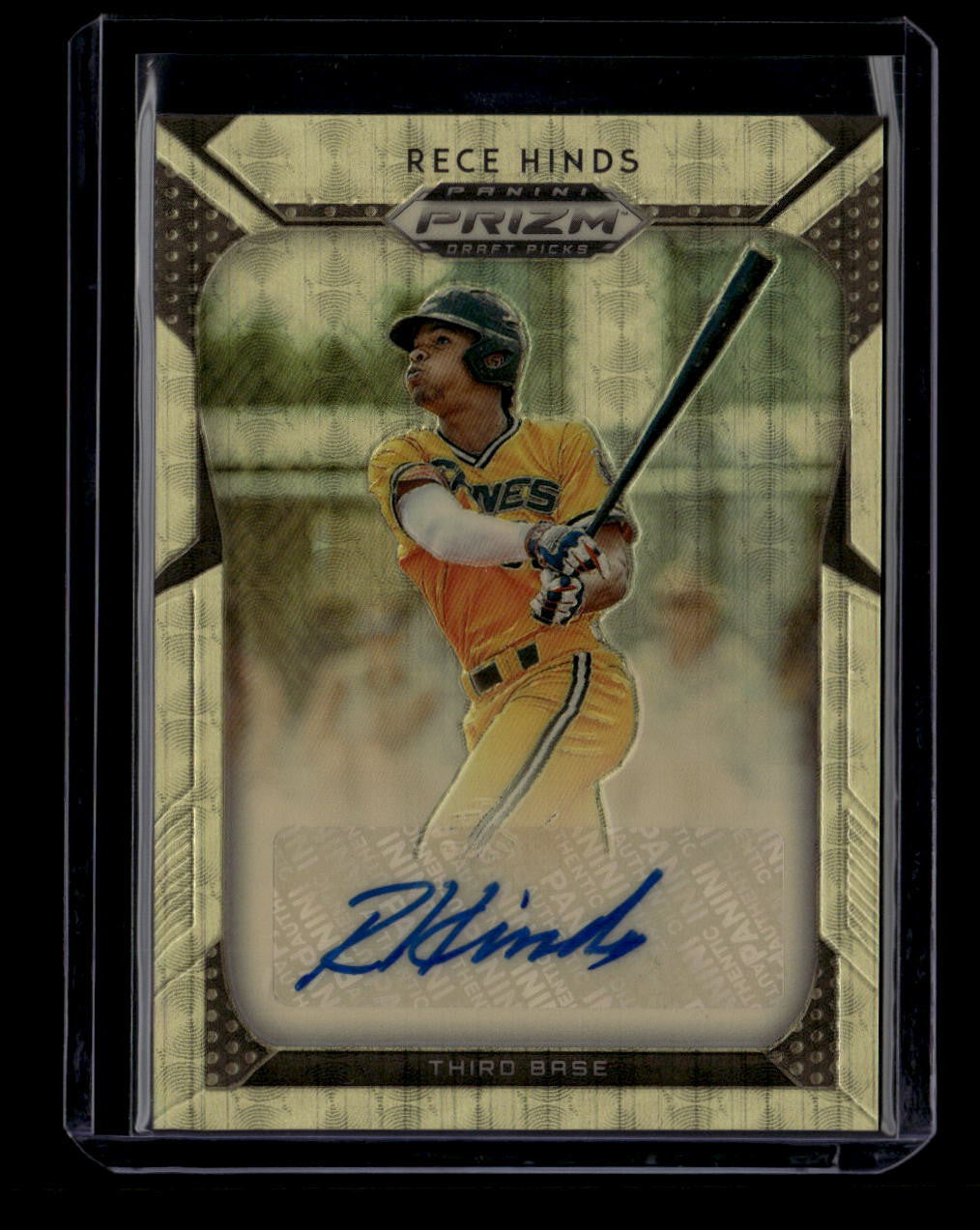 DELETE 180792 2019 Panini Prizm Draft Pick Autographs Prizms Gold Vinyl Rece Hinds RC Auto 3/5