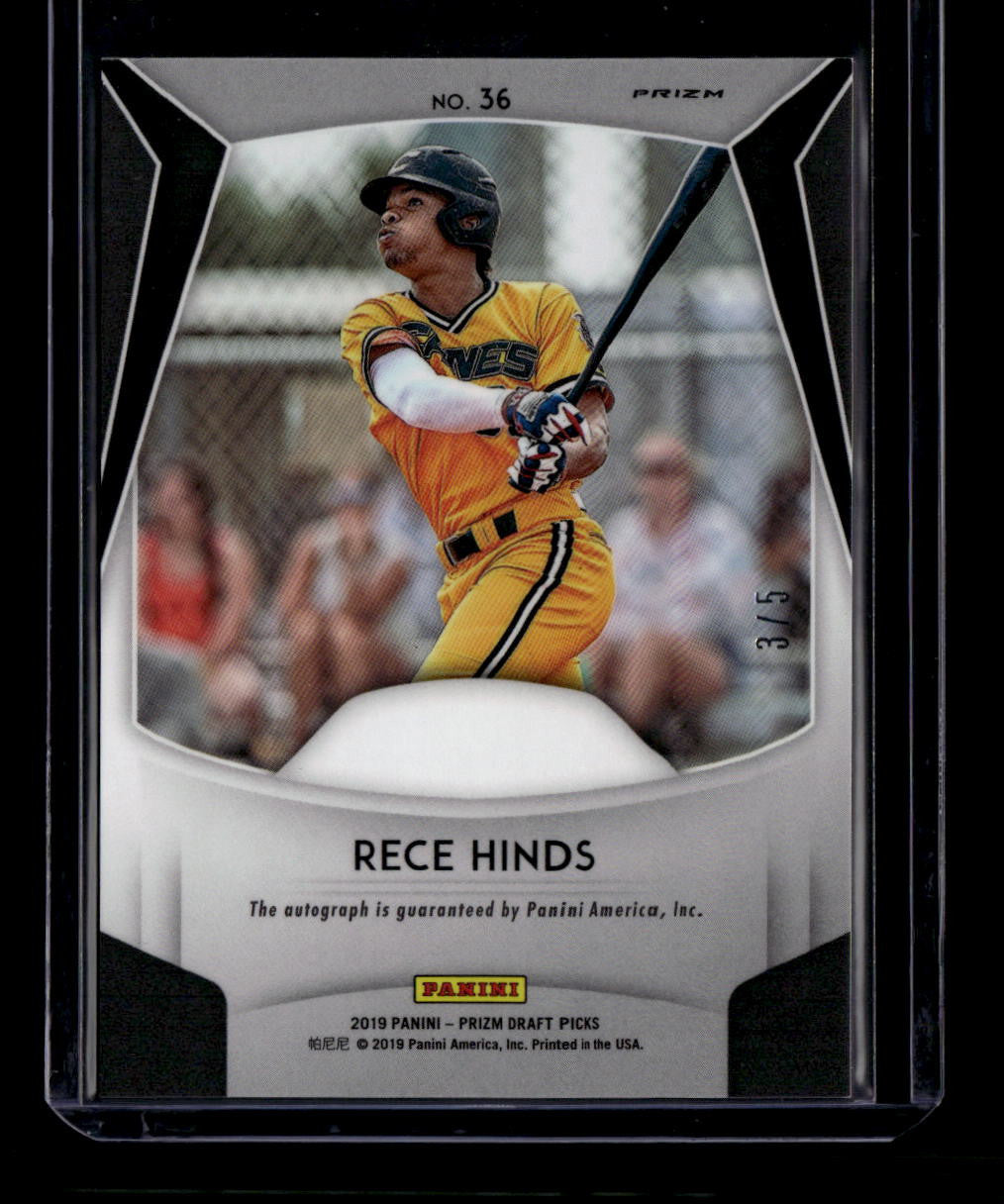DELETE 180792 2019 Panini Prizm Draft Pick Autographs Prizms Gold Vinyl Rece Hinds RC Auto 3/5