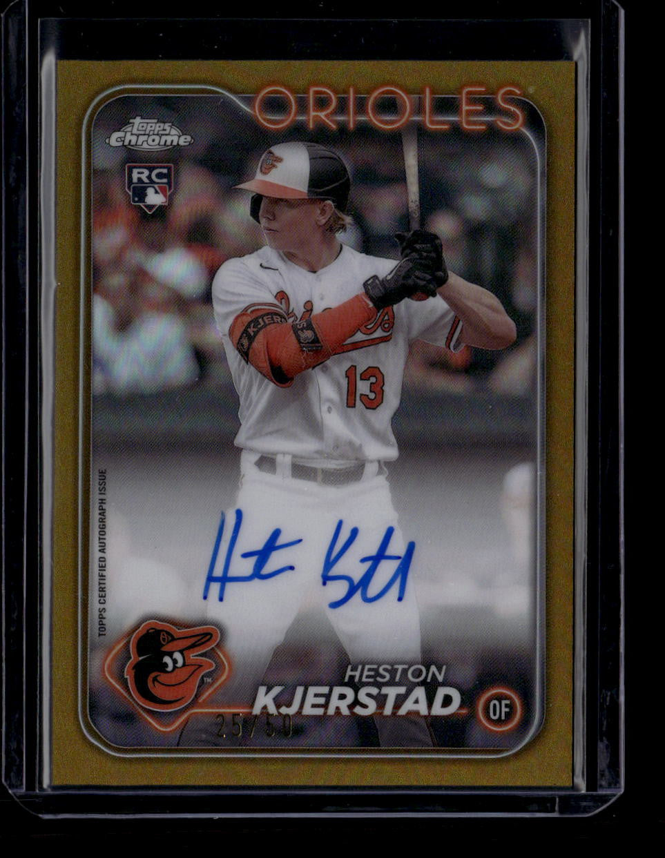 DELETE 180793 2024 Topps Chrome Rookie Autographs Gold Refractor Heston Kjerstad RC Auto 25/50