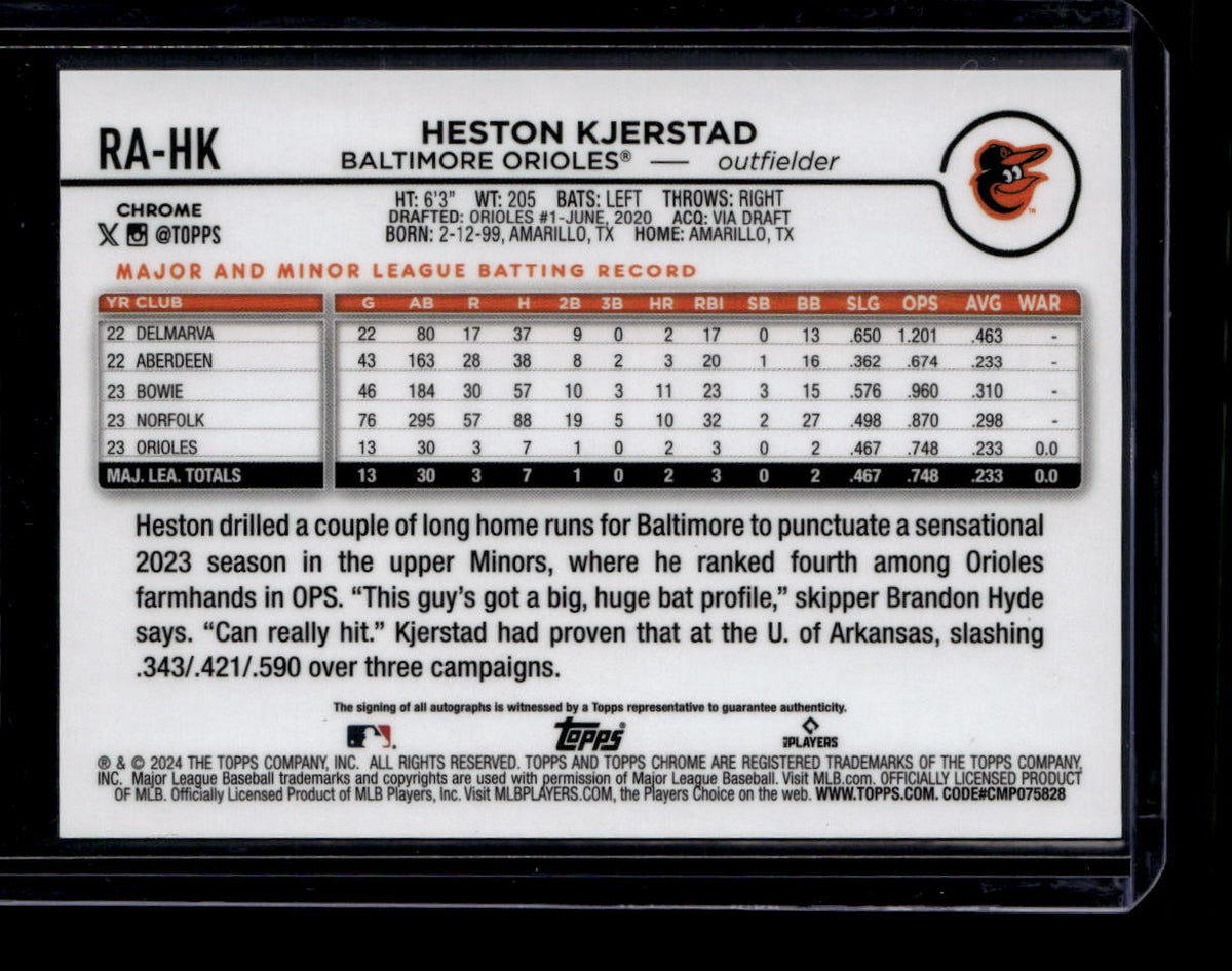 DELETE 180793 2024 Topps Chrome Rookie Autographs Gold Refractor Heston Kjerstad RC Auto 25/50
