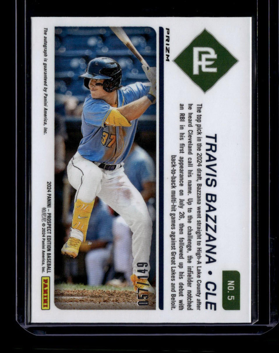 DELETE 180795 2024 Panini Prospect Holo Ticket Signatures Blue 5 Travis Bazzana RC Auto 57/149