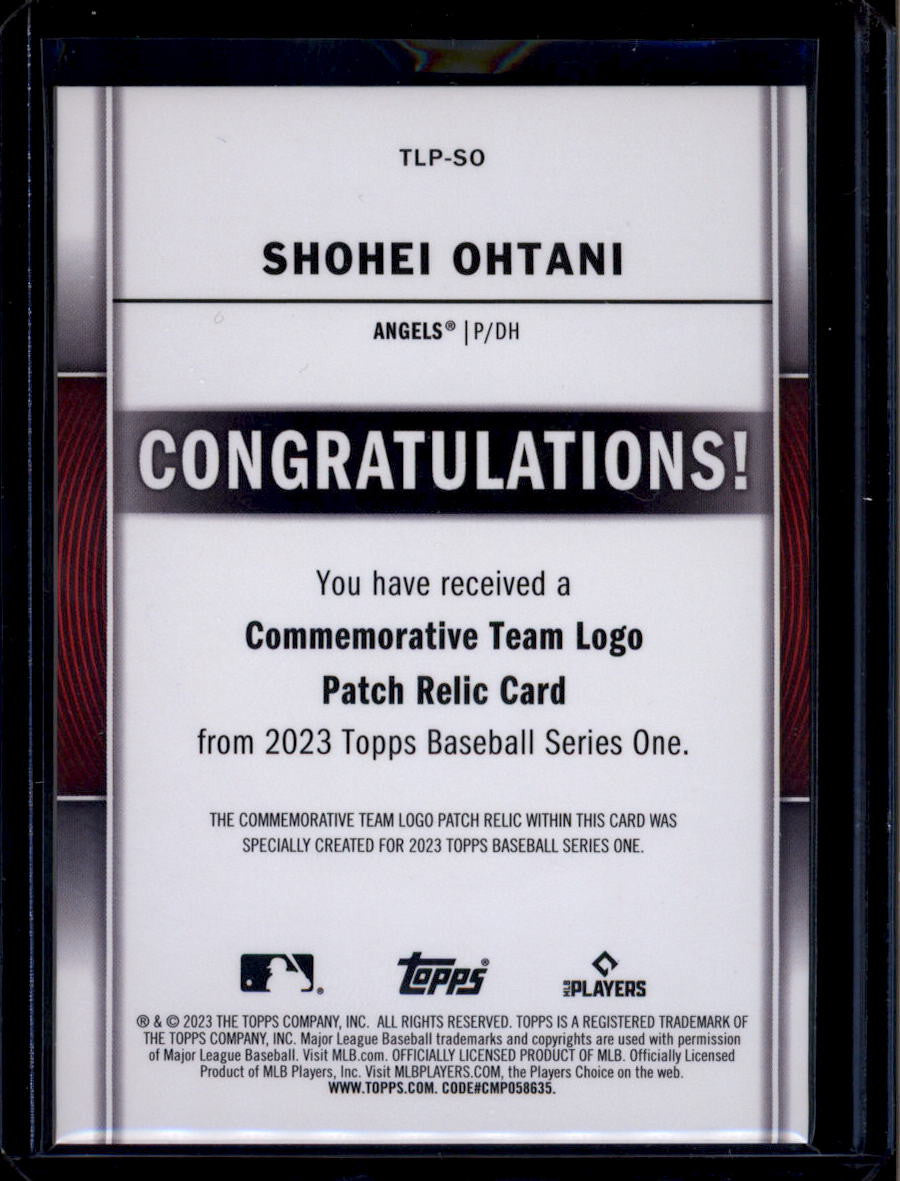 DELETE 180799 2023 Topps Team Logo Commemorative Patch TLPSO Shohei Ohtani Patch