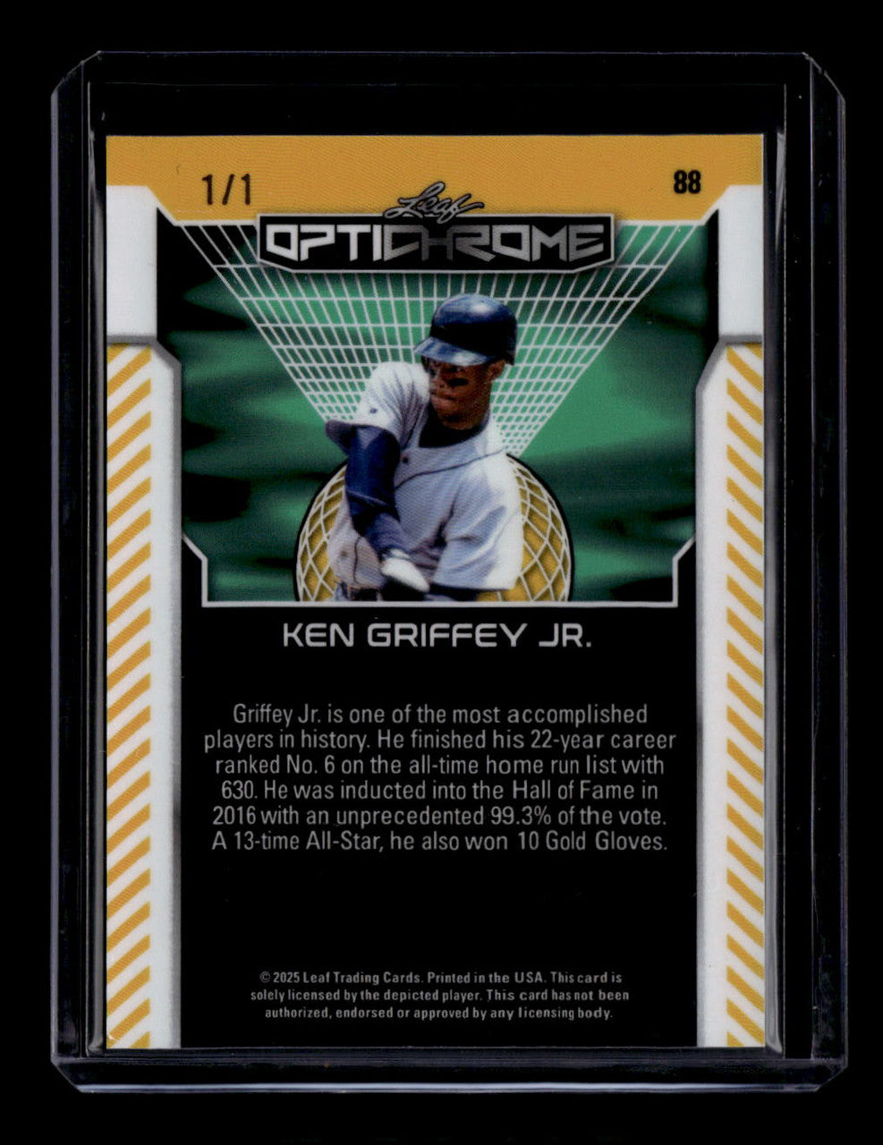 DELETE 180801 2025 Leaf Optichrome Blue Lava 88 Ken Griffey Jr. 1/1