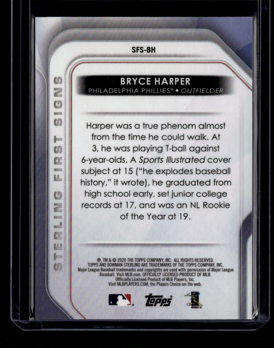 DELETE 180804 2020 Bowman Sterling First Signs Gold Refractor SFSBH Bryce Harper 25/50