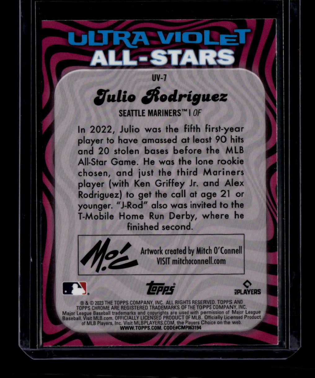 DELETE 180807 2023 Topps Chrome Ultra Violet All Stars uv7 Julio Rodriguez