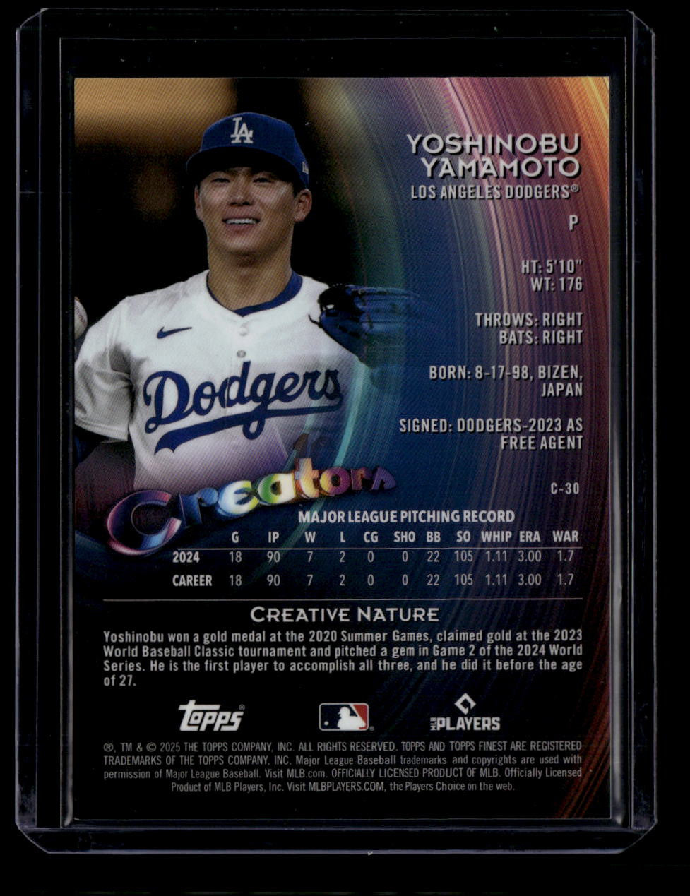 DELETE 180808 2025 Finest Creators Gold Refractor c30 Yoshinobu Yamamoto 41/50