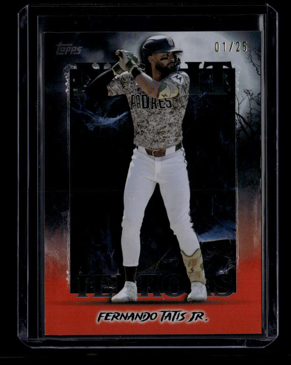 DELETE 180813 2025 Topps Update Night Terrors Orange Foil nt21 Fernando Tatis Jr. 1/25