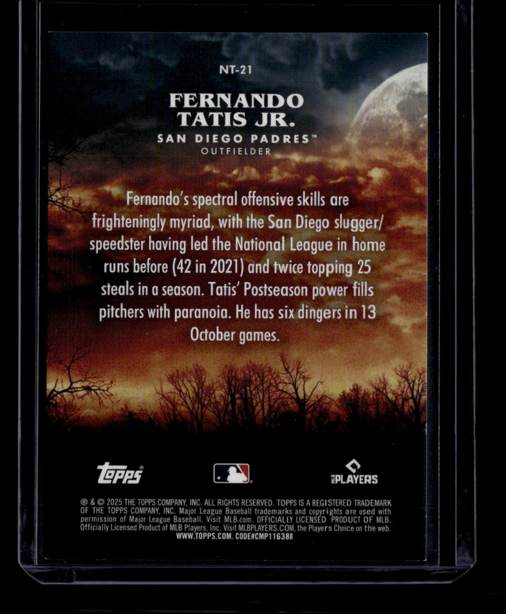 DELETE 180813 2025 Topps Update Night Terrors Orange Foil nt21 Fernando Tatis Jr. 1/25