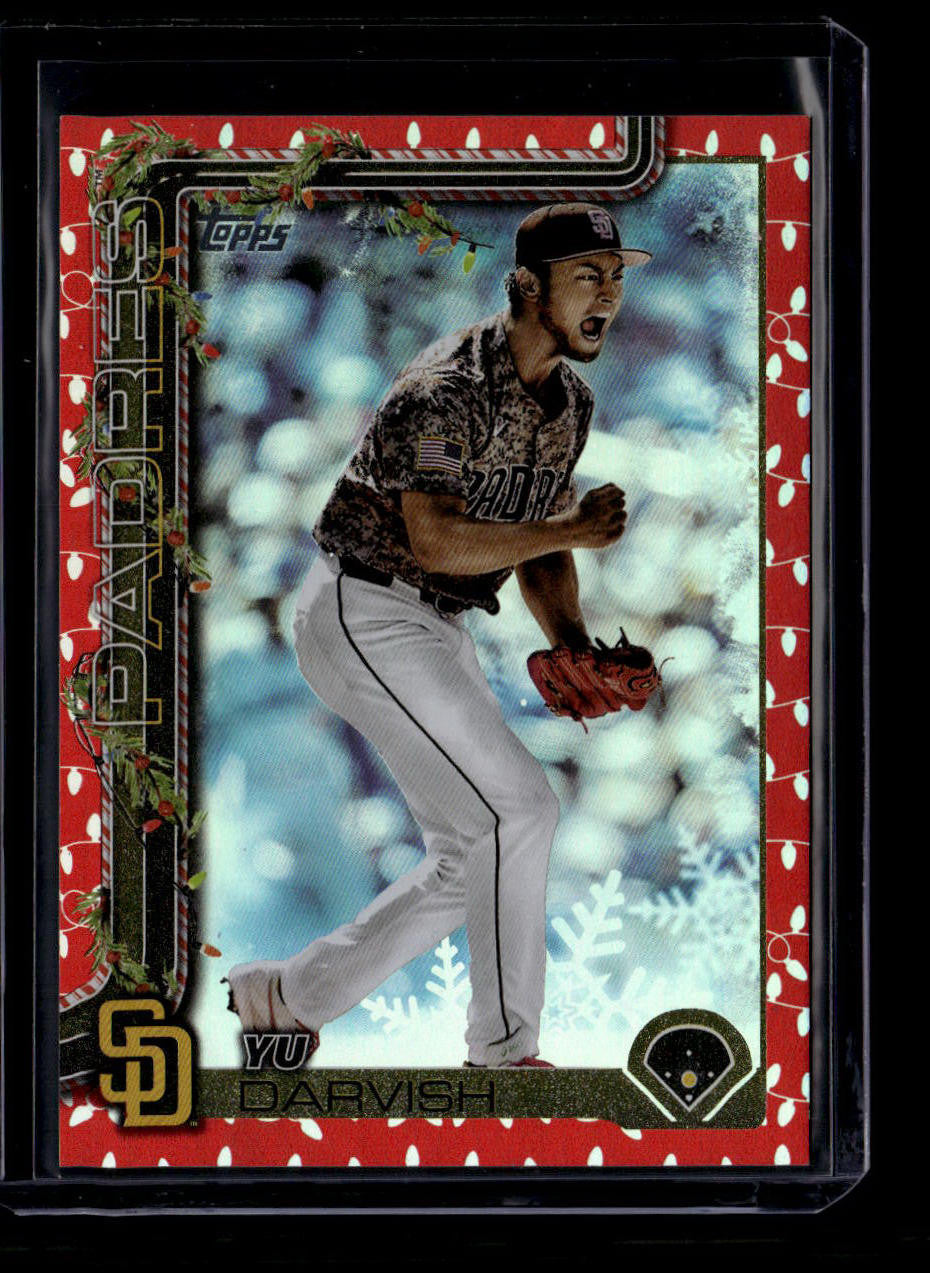 DELETE 180815 2025 Topps Holiday Metallic Red Lights h88 Yu Darvish 1/10