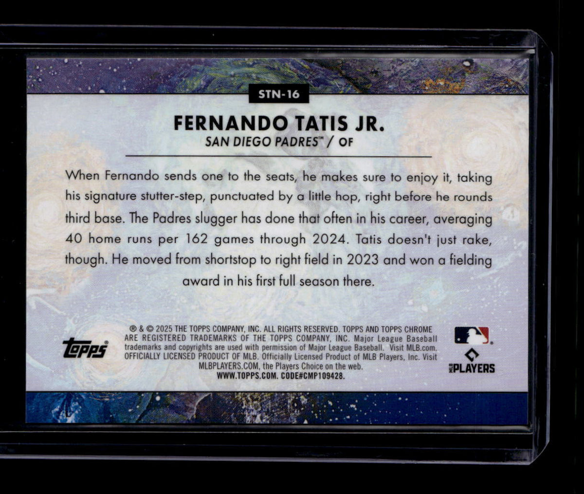 DELETE 180816 2025 Topps Cosmic Chrome Stars In The Night stn16 Fernando Tatis Jr. 160005