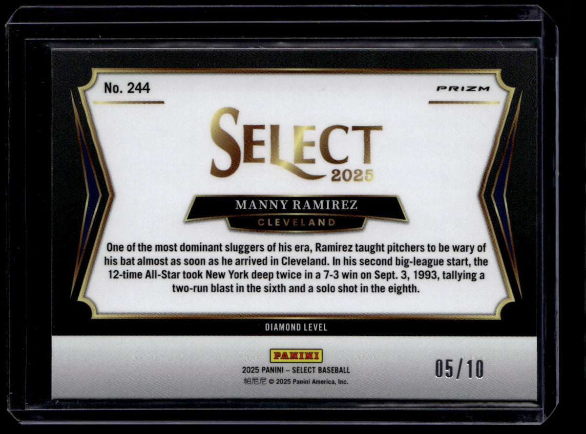 DELETE 180818 2025 Select Gold Prizms Refractor 244 Manny Ramirez 5/10 Diamond Level