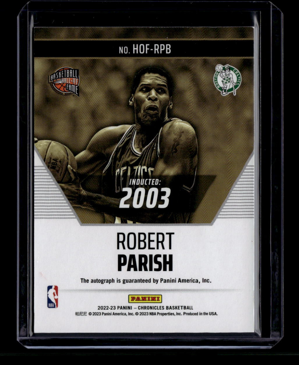 DELETE 180825 2022-23 Panini Chronicles Hall of Fame Autographs Gold 3 Robert Parish 7/10