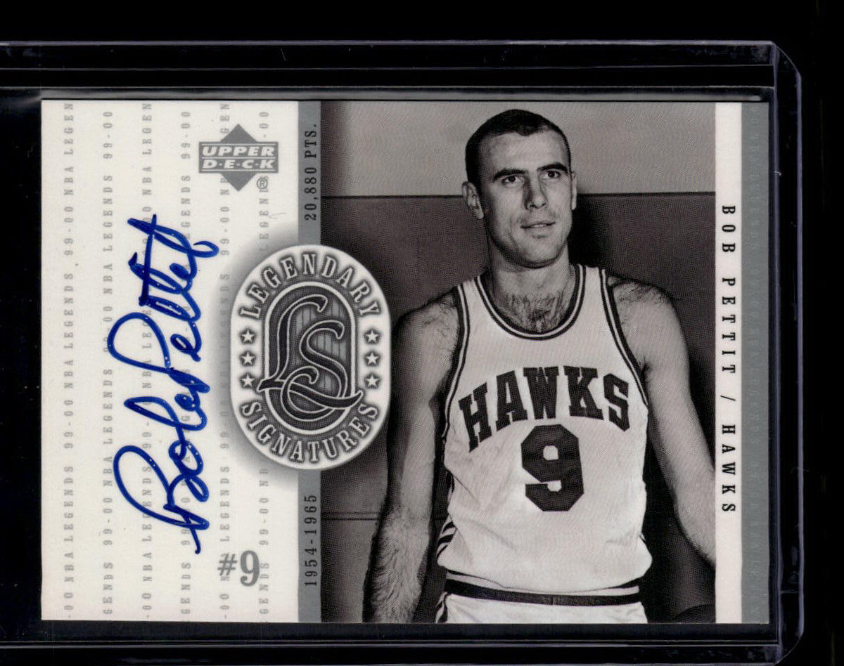DELETE 180826 2000 Upper Deck Century Legends Legendary Signatures BP Bob Pettit Auto