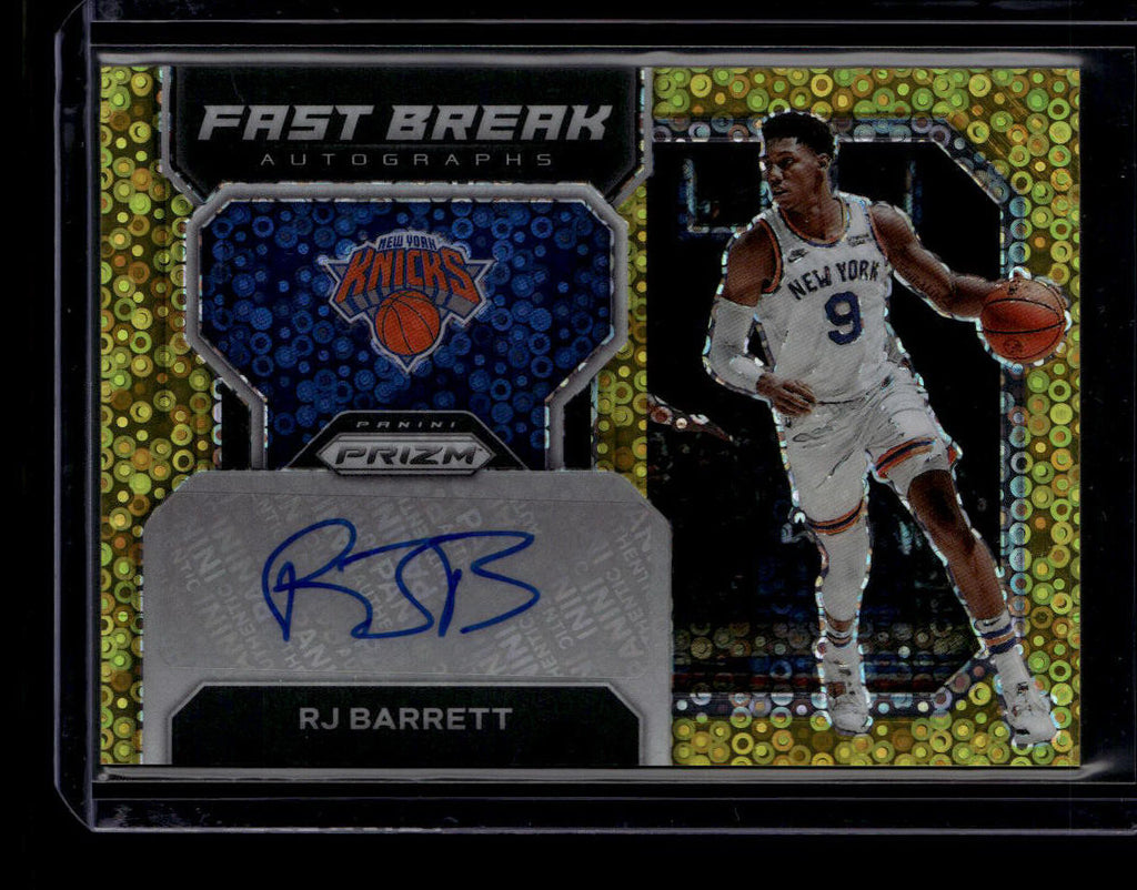 DELETE 180827 2022-23 Panini Prizm Fast Break Autographs Gold Refractor 6 RJ Barrett Auto 4/10
