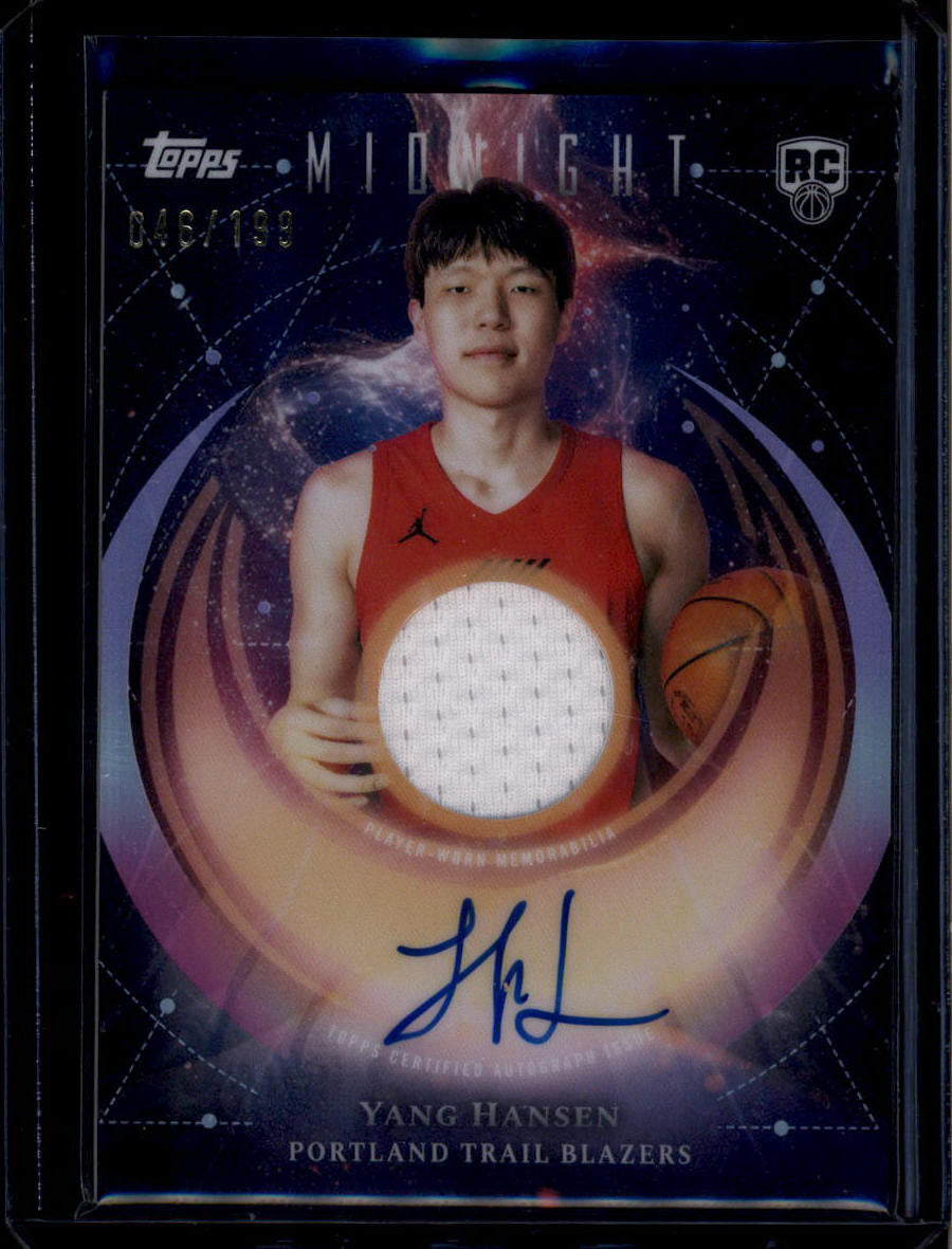 DELETE 180831 2025-26 Topps Midnight Autographs Twilight Yang Hansen RC Jersey Auto 46/199