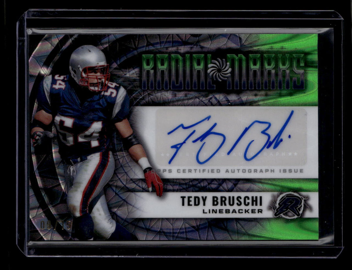 DELETE 180846 2024 Topps Resurgence Radial Marks Autographs Green Surge Tedy Bruschi Auto 9/15
