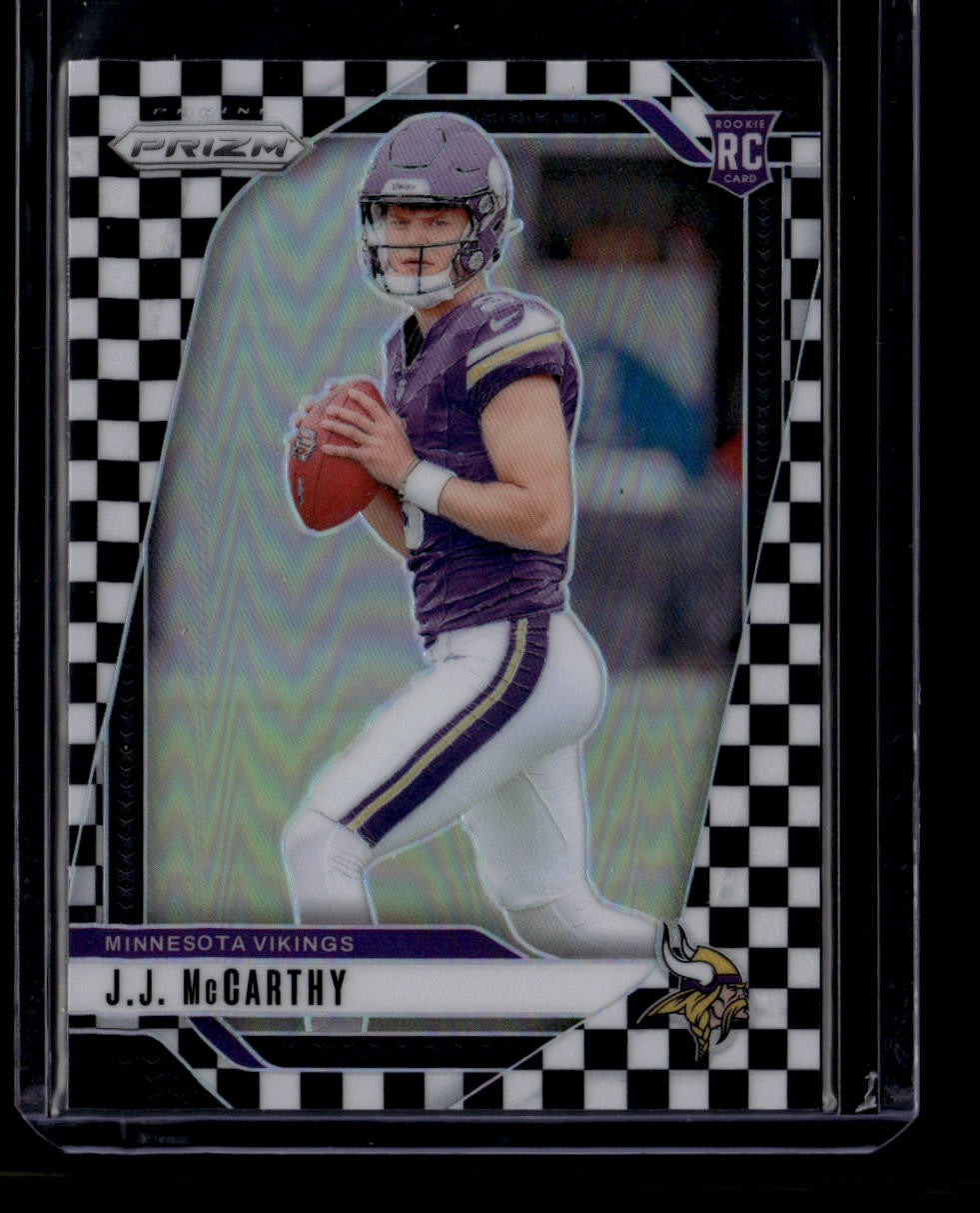 DELETE 180852 2024 Panini Prizm Prizms Black and White Checker Checkerboard 400 JJ McCarthy RC