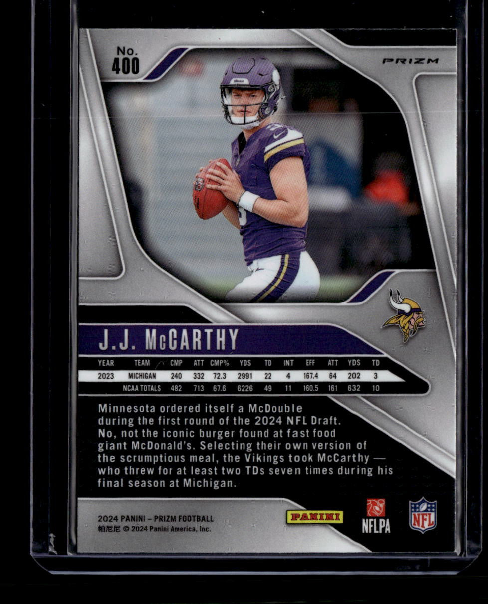 DELETE 180852 2024 Panini Prizm Prizms Black and White Checker Checkerboard 400 JJ McCarthy RC