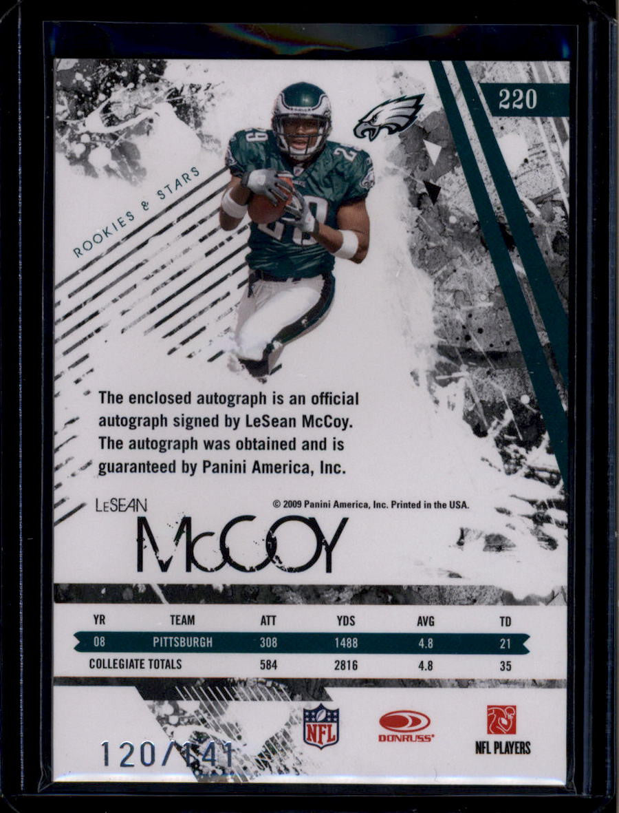 DELETE 180856 2009 Donruss Rookies and Stars 220 LeSean McCoy Rookie Patch Auto 120/141