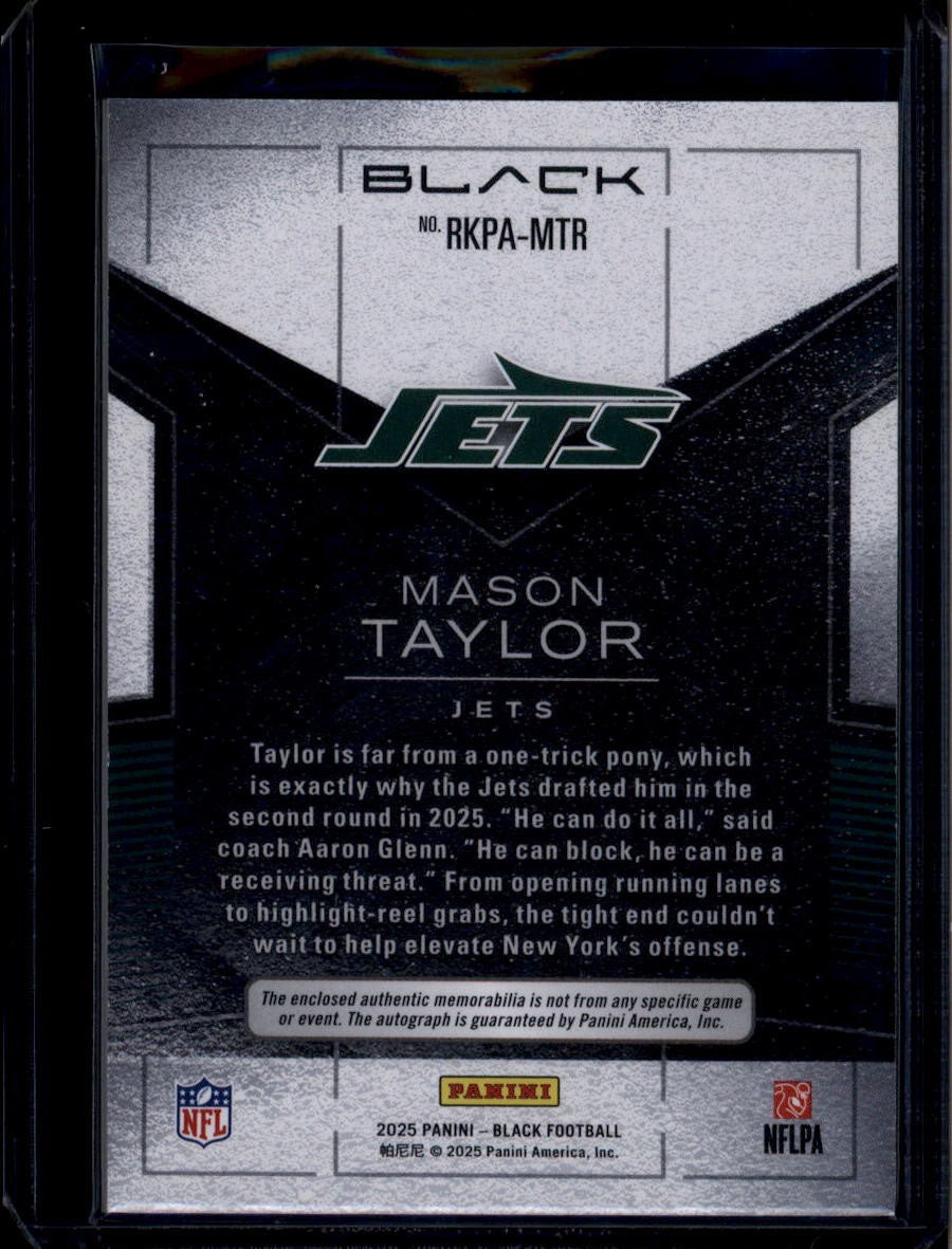 DELETE 180858 2025 Panini Black Rookie Autographs Emerald 21 Mason Taylor RC Patch Auto 24/25
