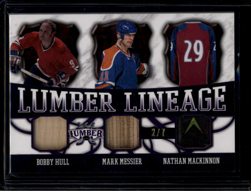 DELETE 180875 2021-22 Leaf Lumber Lineage Purple Bobby Hull Messier MacKinnon Triple Stick 2/7