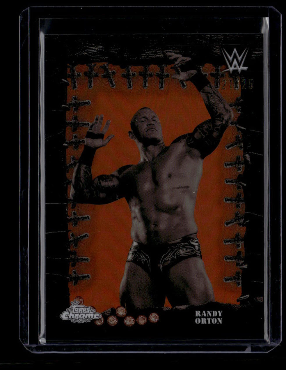 DELETE 180881 2025 Topps Chrome Cactus Jack Famed Phantoms Orange Refractor Randy Orton 21/25