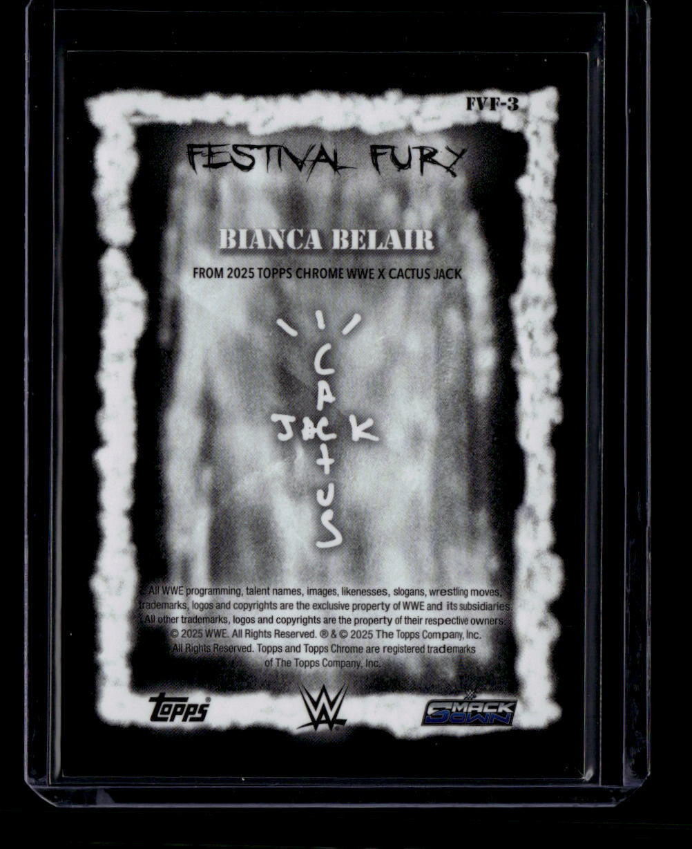 DELETE 180883 2025 Topps Chrome Cactus Jack Festival Fury Orange Refractor Bianca Belair 19/25