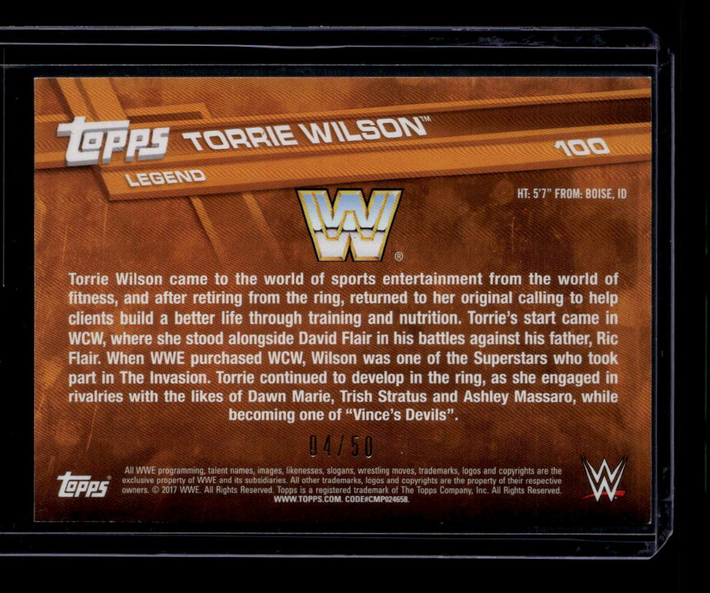 DELETE 180885 2017 Topps WWE Autographs Blue 100 Torrie Wilson Auto 4/50